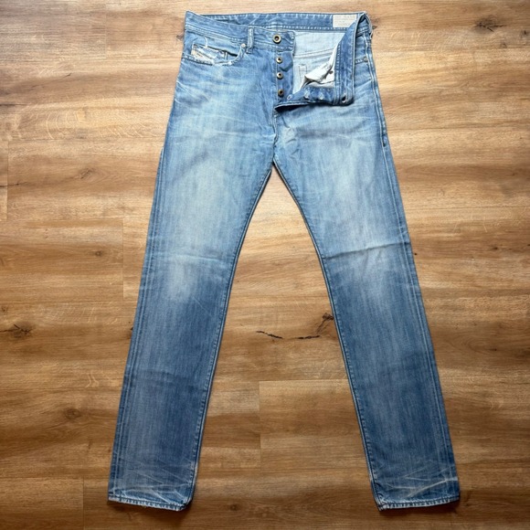 Diesel Other - Diesel Buster Jeans Mens 30x32 Blue Light Wash Slim Tapered Distressed 0842N